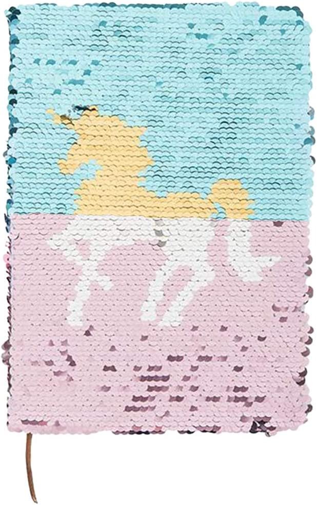 Unicorn Flip Sequin Journal for Kids, 1PC, Cute Diary for Girls with Color Changing Sequins, 80 Ruled Pages, Unicorn Notebooks for Kids, Princess Party Gifts, and Back to School Supplies