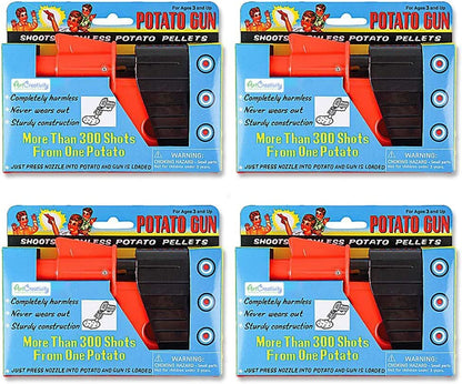 ArtCreativity Potato Gun for Kids, Set of 4, Cool Shooting Toys for Boys and Girls, Kid-Safe Spud Gun Pistol for Active Outdoor Fun, Best Christmas or Birthday Gift for Children, Unique Game Prize