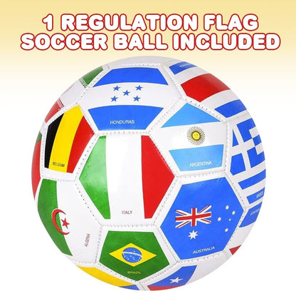 ArtCreativity Regulation Flag Soccer Playground Ball for Kids, Bouncy 9 Inch Kick Ball for Backyard, Park, and Beach Outdoor Fun, Durable Outside Play Toys for Boys and Girls - Sold Deflated