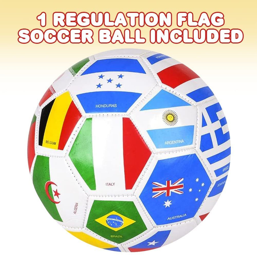 Regulation Flag Soccer Playground Ball for Kids, Bouncy 9" Kick Ball for Backyard, Park, and Beach Outdoor Fun, Durable Outside Play Toys for Boys and Girls - Sold Deflated
