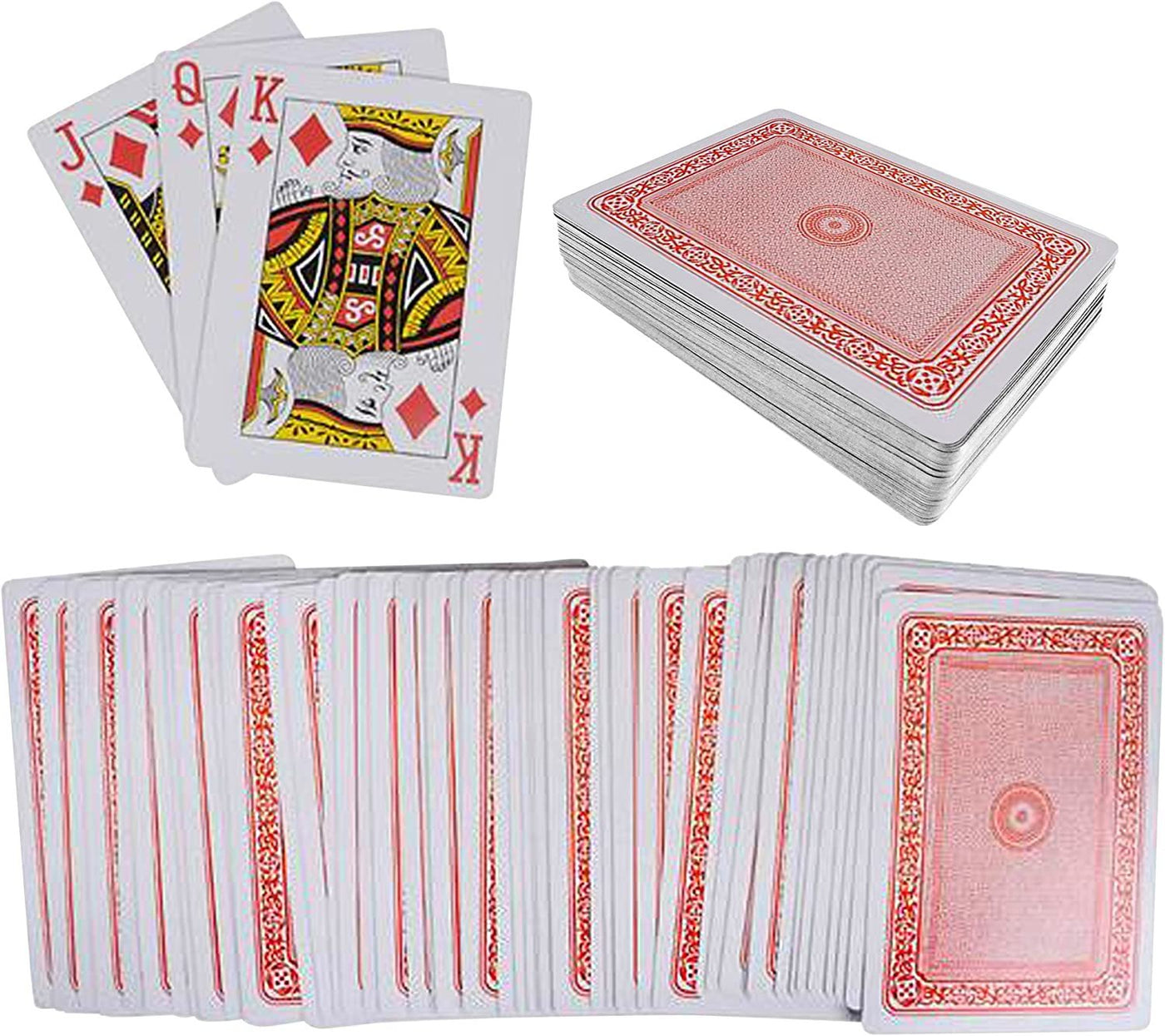 Giant 5 X 7" Playing Cards by Gamie - Pack of 2 - Oversized Super Big Poker Card Set - Huge Casino Game Cards for Kids, Men, Women and Seniors - Great Novelty Gift Idea