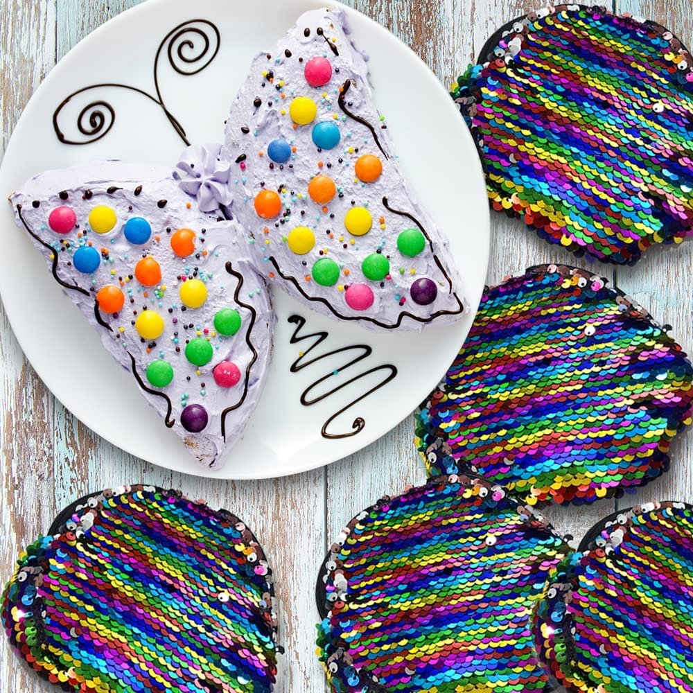 ArtCreativity Rainbow Flip Sequins Coin Purses, Set of 4, Small Zipper Coin Bags for Girls, Cute Birthday Party Favors for Kids, Classroom Teacher Rewards, Goodie Bag Fillers