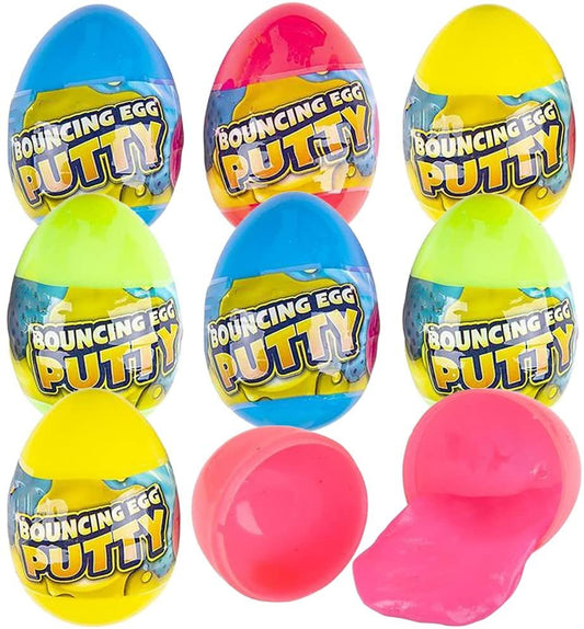 ArtCreativity Bouncing Putty Eggs for Kids, Set of 8, Pre Filled Easter Eggs with Bouncing Putty Inside, Great as Stress Relief Toys for Kids, Easter Egg Hunt Toys, and Easter Goodie Bag Stuffers