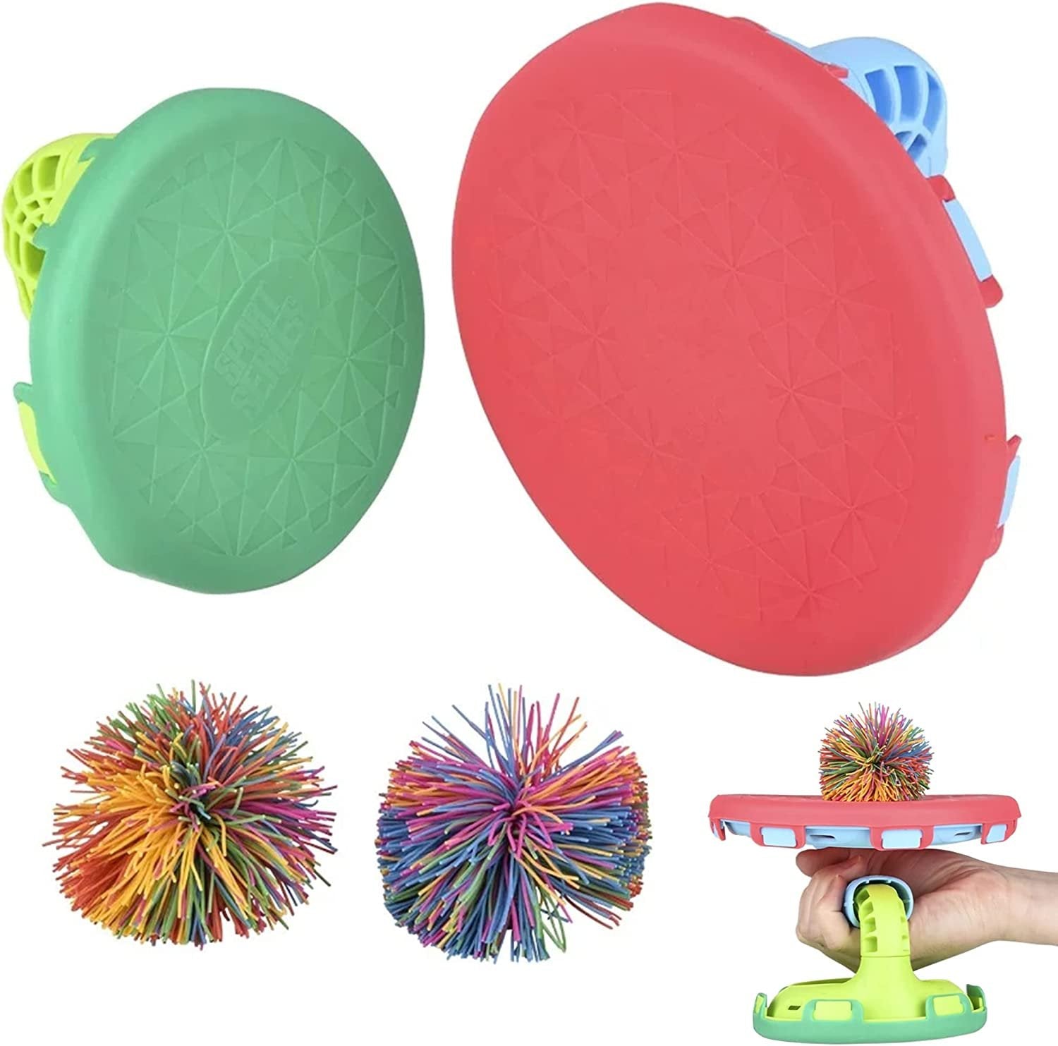 Paddle Catch Ball Set, 2 Attachable Paddles and 2 String Balls, Paddle Ball Game for Indoor & Outdoor Fun, Toss & Catch Play Balls, Active Hand Eye Coordination Games for Kids and Adults