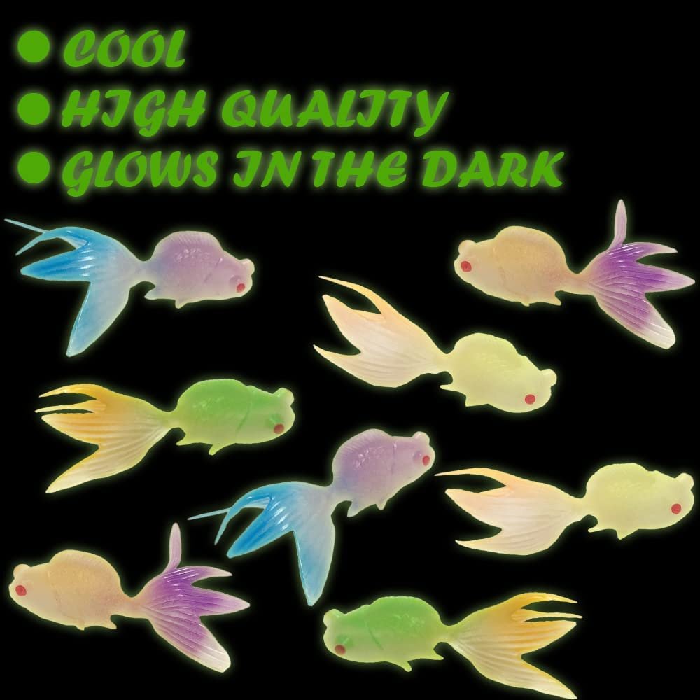 ArtCreativity Glow in the Dark Fish, Set of 12, Cool Glowing Toys for Boys and Girls, Glowing Birthday Party Favors and Goodie Bag Stuffers for Kids