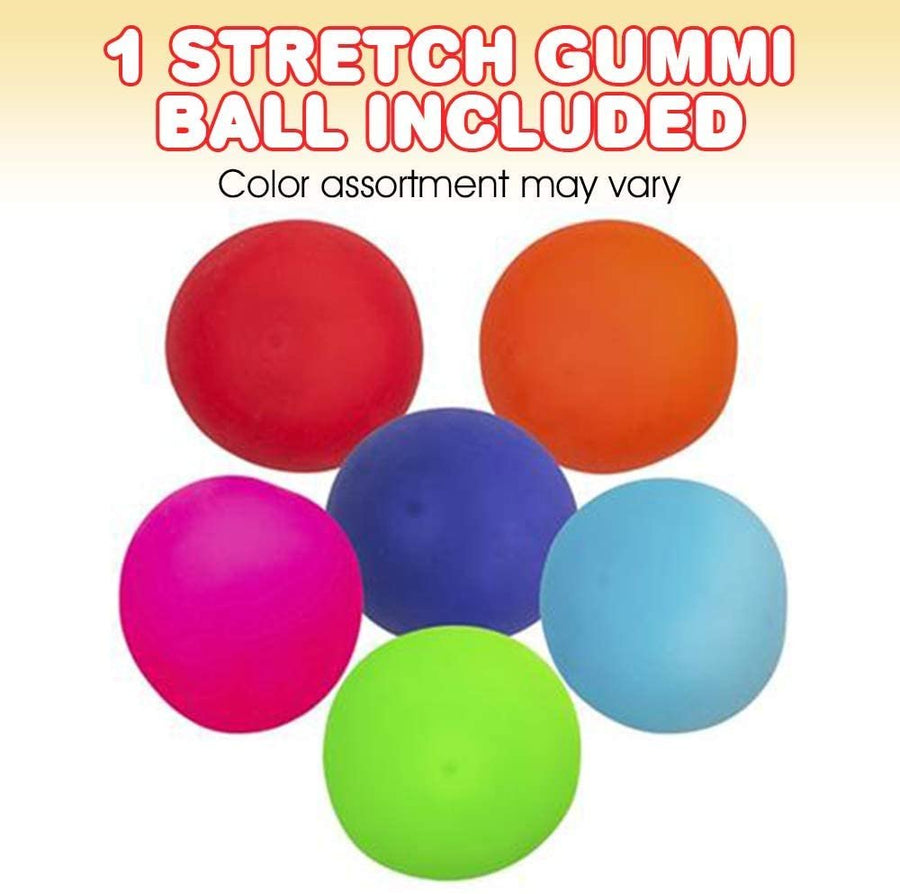 Stretchy Stress Gummi Ball, Stress Relief Fidget Sensory Toy for Autistic Children, Anxiety, and ADHD, Spongy Squeeze Toy Party Favors, Goodie Bag Fillers for Kids, 1 PC- Colors May Vary