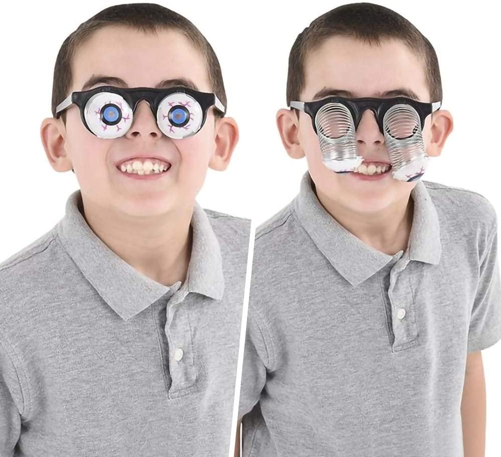 ArtCreativity Droopy Eye Glasses for Kids, Set of 2, Funny Glasses with Dropping Eyeballs, Unique Halloween Costume Accessories and Photo Booth Props, Birthday Party Favors and Goodie Bag Fillers