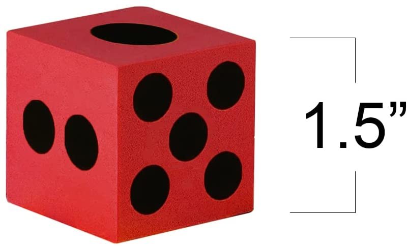 Foam Dice for Kids, Bulk Set of 48, 1.5" Large Foam Dice Set in Assorted Colors, Great as Foam Dice for Classroom, Casino Party Decorations, and Colored Dice for Board Games