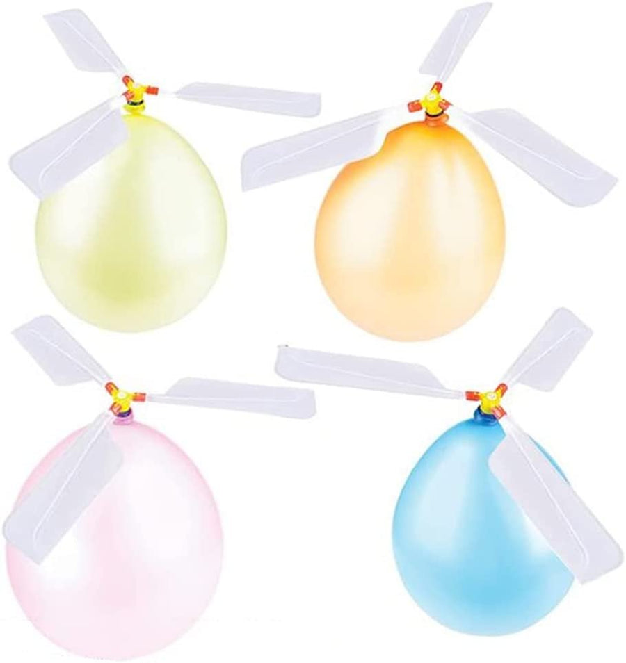 Balloon Helicopters Set - Pack of 12 - Approximately 9"es - Colorful Fun Fly Toys for Indoors or Outdoors - Great Birthday Party Favors, Goodie Bag Fillers, Gift Idea for Boys and Girls