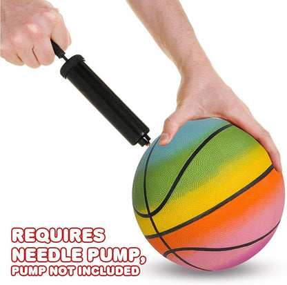 ArtCreativity Rainbow Regulation Basketball for Kids, Bouncy Rubber Kick Ball for Backyard, Park, & Beach Outdoor Fun, Beautiful Rainbow Colors, Durable Outside Toys for Boys & Girls - Sold Deflated