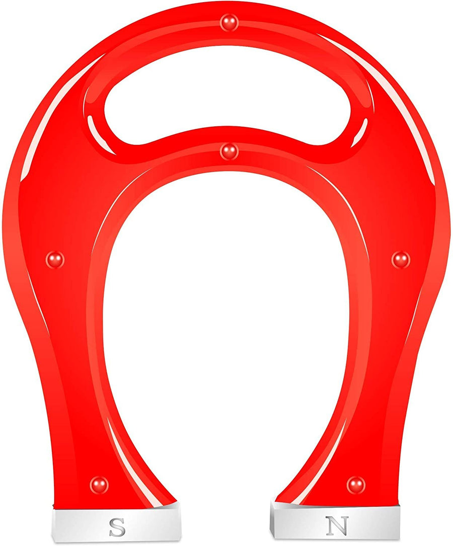 Horseshoe Magnet for Kids - 8" Horse Shoe U-Shaped Magnet with Carry Handle - Fun Science Activity Toy, Great Gift Idea for Boys and Girls, Novelty Item for Adults - Colors May Vary