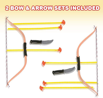 ArtCreativity Bow and Arrow Toy Set for Kids - Pack of 2 - Includes 2 Bows, 6 Suction Cup Arrows, and 2 Toy Knives - Fun Outdoor Archery Toys and Games for Boys and Girls Ages 3+