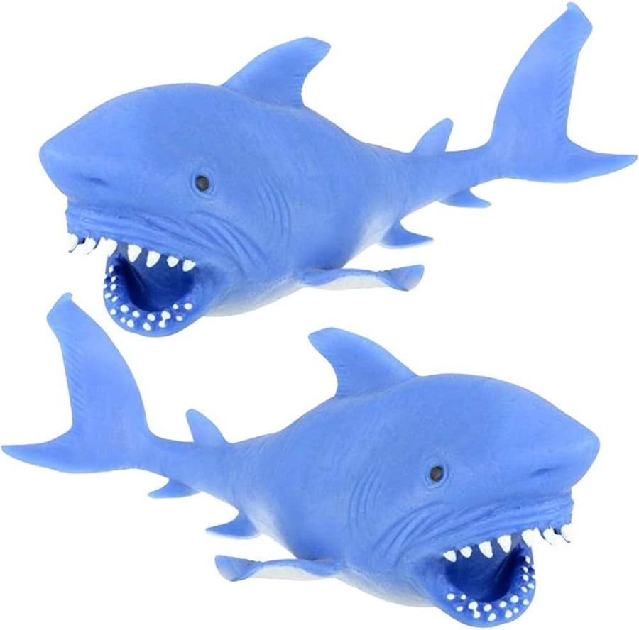 Stretchy Sand Filled Shark Toys, Set of 2, Stress Relief Toys for Kids and Adults, Underwater Party Supplies, Unique Aquatic Party Favors, Fun Good Behavior Incentives