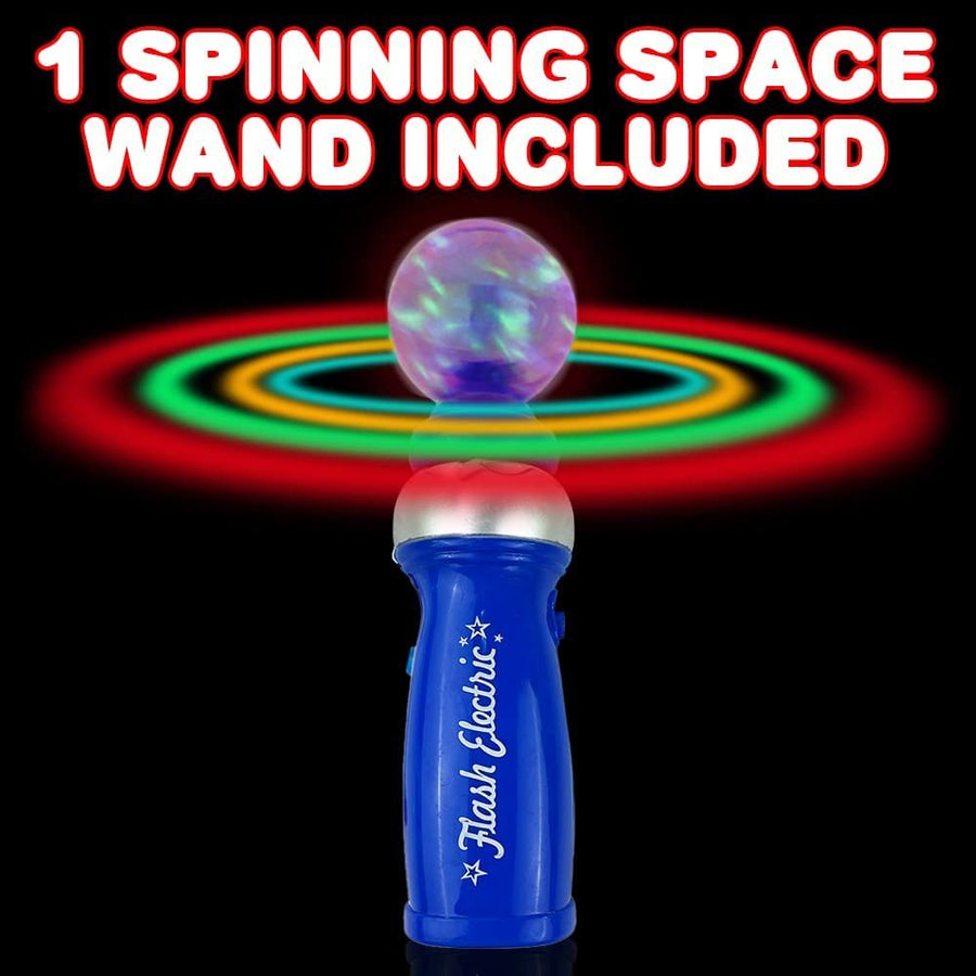 Light Up Spinning Space Wand, 8" LED Spin Toy for Kids, Batteries Included, Great Gift Idea for Boys and Girls, Fun Birthday Party Favor, Carnival Prize, Blue