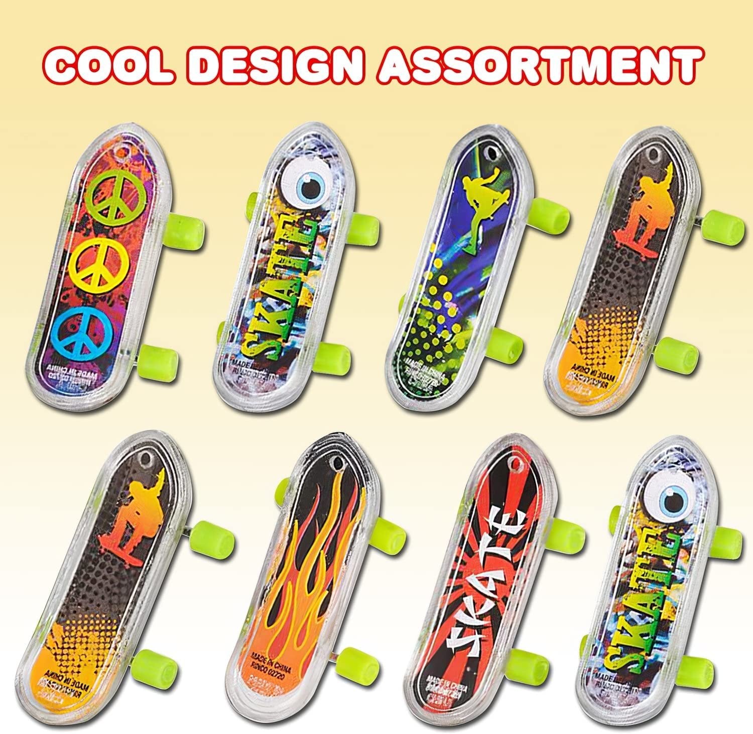 Mini Finger Skateboards for Kids, Bulk Pack of 144, Durable Finger