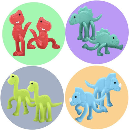 ArtCreativity Mini Bendable Dinosaur Toys for Kids, Set of 48, Anxiety Relief Toys in 4 Colors, Great as Dinosaur Birthday Party Favors, Dinosaur Gifts for Kids, Pinata Fillers, and Classroom Prizes