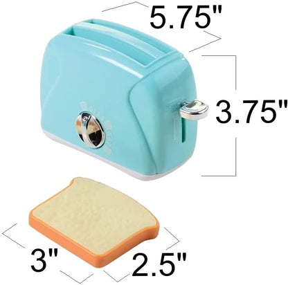 ArtCreativity Toy Toaster for Kids, Pop-Up Toaster Toy with 2 Play Bread Pieces, Kids Play Kitchen Accessory with Working Dial Timer, Kitchen Pretend Play Toys for Boys and Girls