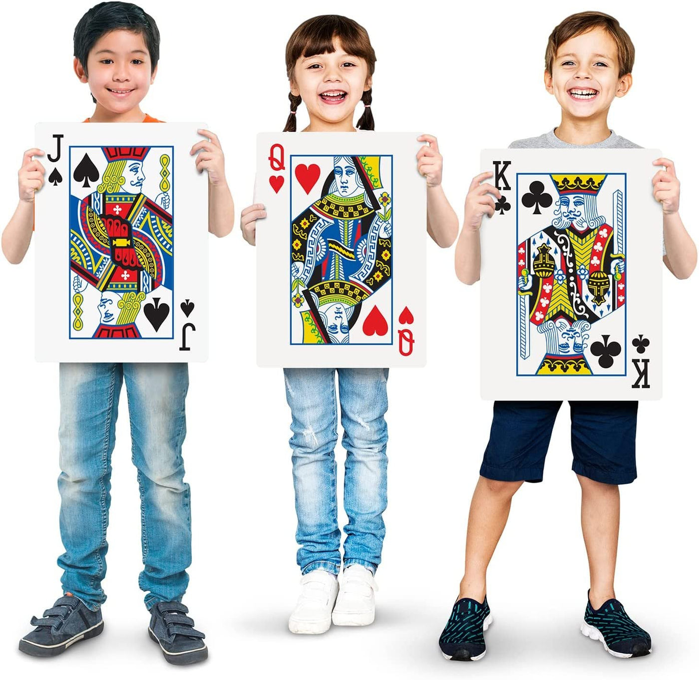 Gamie Jumbo Giant Poker Playing Cards Deck - 10.5"es X 14.5"es - Extra Large Card Set with 2 Jokers - Huge Casino Game Cards for Kids and Adults - Oversize Poker Party Decorations - 1 Pack