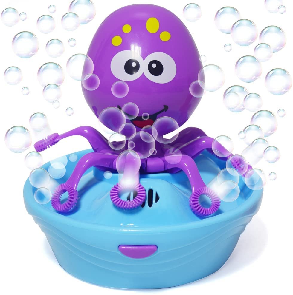 Octopus Bubble Machine for Kids, Includes 1 Bubbles Blowing Toy and 1 Bottle of Solution, Fun Summer Outdoor or Party Activity, Great Bubble Gift for Boys and Girls