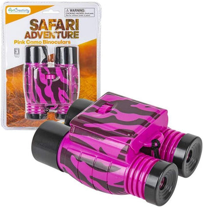 ArtCreativity Pink Zebra Print Binoculars for Kids, Fully Functional Kids’ Toy Binoculars with Adjustable Focus and Neck Strap, Binoculars for Bird Watching and Camping, Great Gift Idea